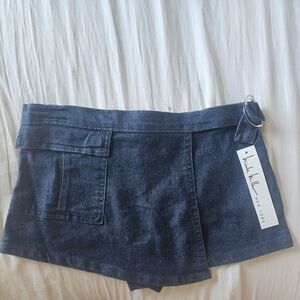 Nicole Miller Denim Skort Girl's with Belt Sz  7, 8, 10, 12